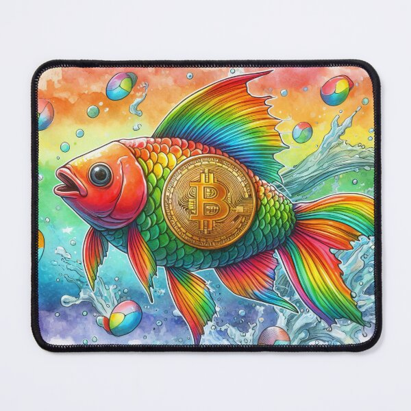Item preview, Radiant Bitcoin Humpback Whale in Rainbowcore Watercolor designed and sold by Mechanical-Artt.