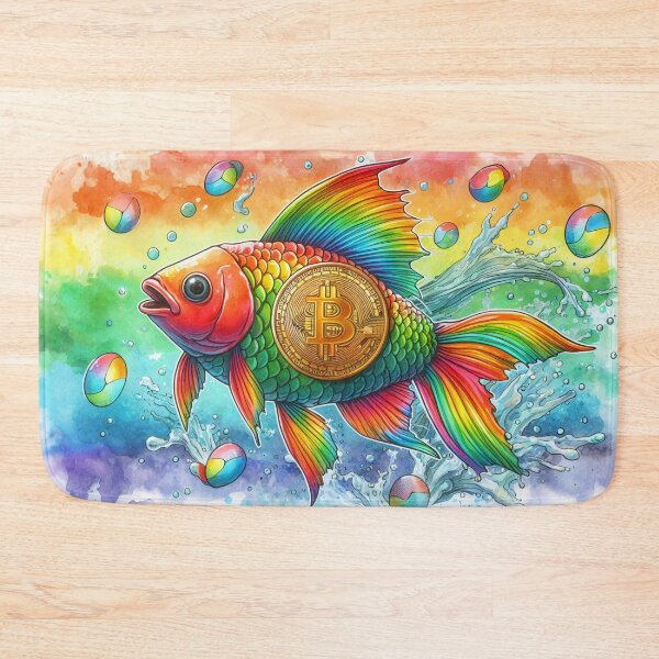 Item preview, Radiant Bitcoin Humpback Whale in Rainbowcore Watercolor designed and sold by Mechanical-Artt.