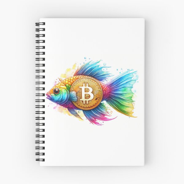 Item preview, Playful Rainbowcore Crypto Fish with Bitcoin Symbolism designed and sold by Mechanical-Artt.