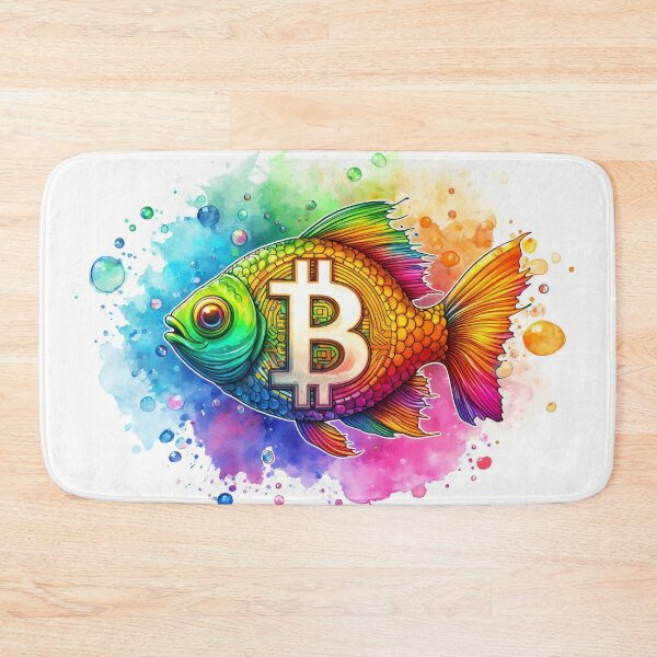 Item preview, Artistic Bitcoin Fish in Bright Rainbowcore Shades designed and sold by Mechanical-Artt.