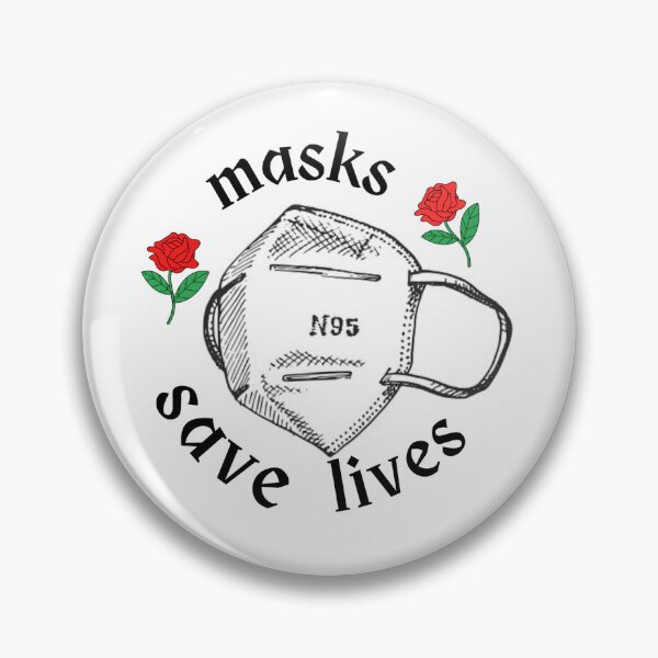 Item preview, masks save lives (roses) designed and sold by brainfog designs.