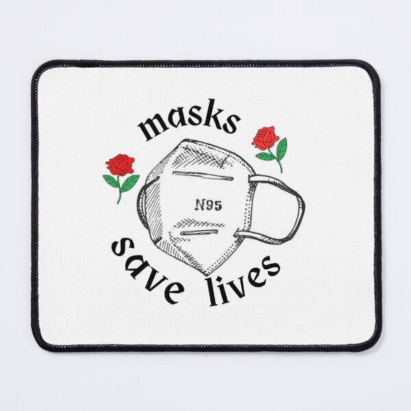 Item preview, masks save lives (roses) designed and sold by brainfog designs.