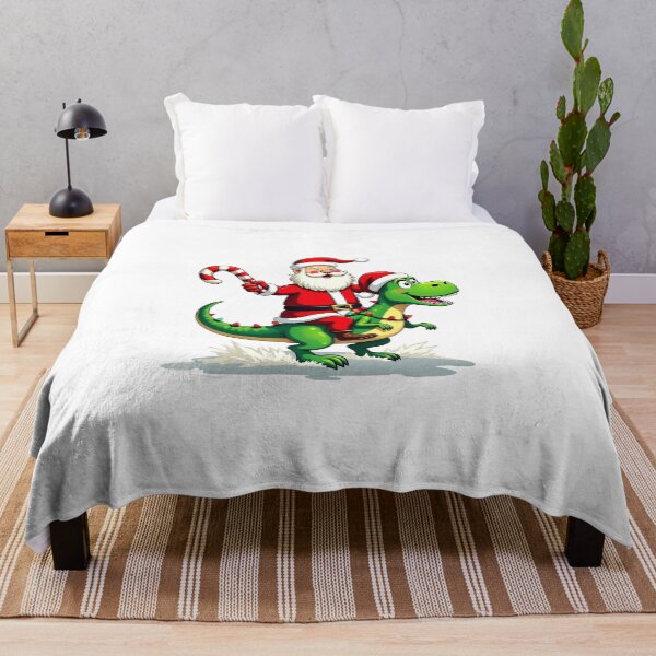 Item preview, santa claus celebrating on a dinosaur unique and festive designed and sold by wineesshop.