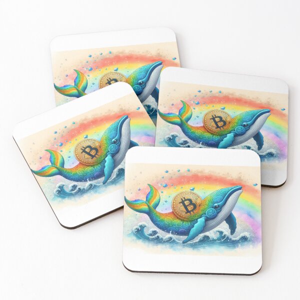 Item preview, Majestic Bitcoin Humpback in Vibrant Rainbowcore Watercolors designed and sold by Mechanical-Artt.