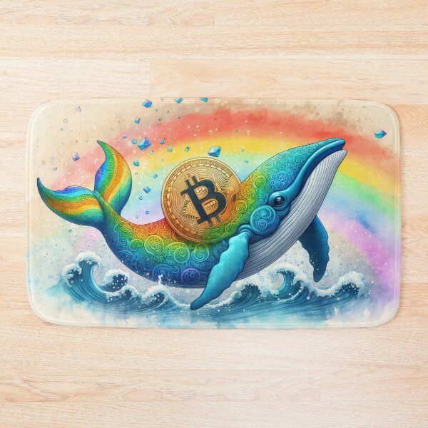 Item preview, Majestic Bitcoin Humpback in Vibrant Rainbowcore Watercolors designed and sold by Mechanical-Artt.