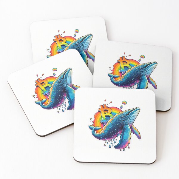 Item preview, Vibrant Bitcoin Humpback Whale in Rainbowcore Aesthetic designed and sold by Mechanical-Artt.