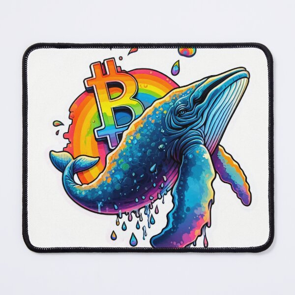 Item preview, Vibrant Bitcoin Humpback Whale in Rainbowcore Aesthetic designed and sold by Mechanical-Artt.