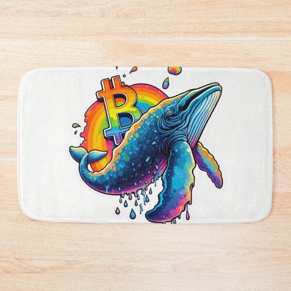 Item preview, Vibrant Bitcoin Humpback Whale in Rainbowcore Aesthetic designed and sold by Mechanical-Artt.