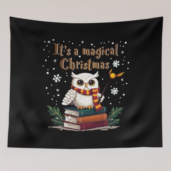 Item preview, Magical Christmas Owl Pixel Art / Hedwig / christmas owl / Snowy Owl / owl xmas designed and sold by Krasnovaovaova.