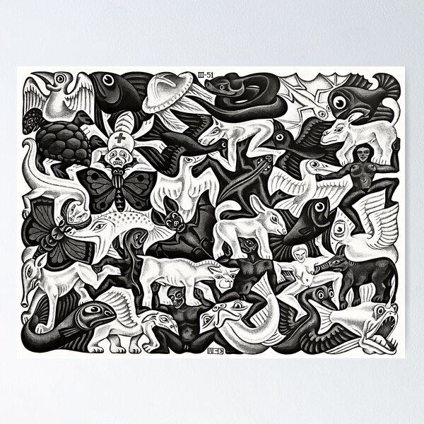 Item preview, Maurits Escher, Filled Plane I, Art Reproduction Print, Maurits Cornelis Escher Graphic Poster designed and sold by Artistic Gift Print.