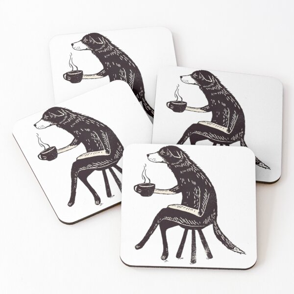 Item preview, coffee shop dog designed and sold by KNCSHOPPING.