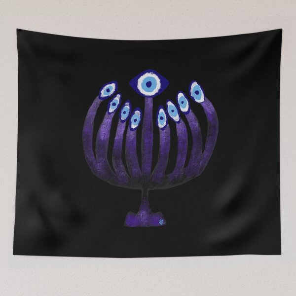 Item preview, Evil Eye Menorah designed and sold by KaravanaLA.