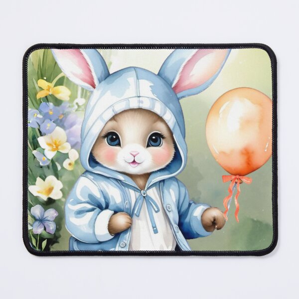 Item preview, The Baby J Collection - bunny in blue, orange balloon designed and sold by LIJHauteDesign.