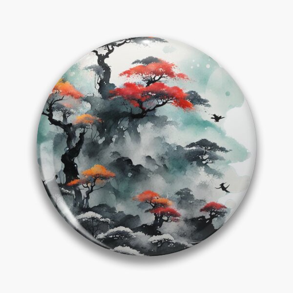 Item preview, Chinese Landscape- Cascading Trees designed and sold by SpunkySpaniel.
