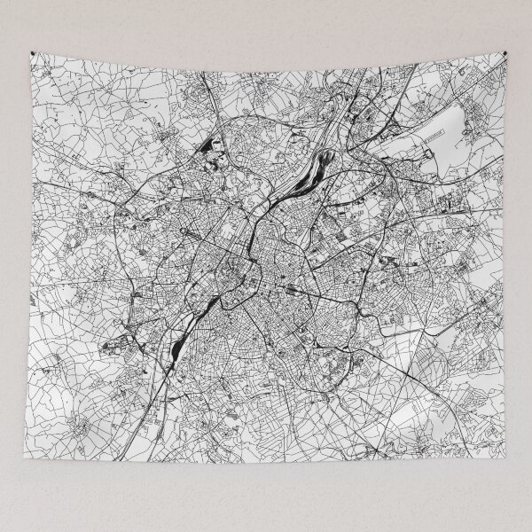 Item preview, Brussels White Map designed and sold by multiplicitymap.