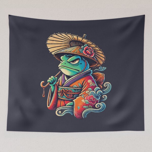 Item preview, Japanese Frog in Kimono - Samurai Spirit Frog designed and sold by Victor Shadehorn.