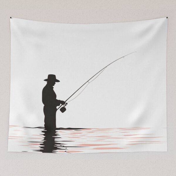 Item preview, A silhouette of a fisherman  designed and sold by JOTAMIKE.
