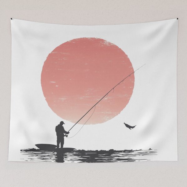 Item preview, A silhouette of a fisherman  designed and sold by JOTAMIKE.