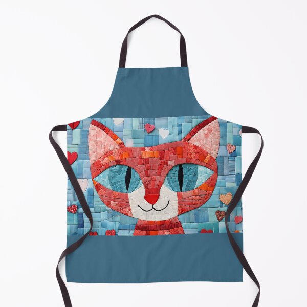 Item preview, Red Cartoon Cat Patchwork designed and sold by WitsandWonders.