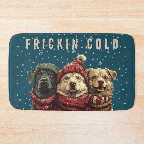 Item preview, Fricken Cold! Winter Funny Freezing Dogs designed and sold by NikoDeeko.