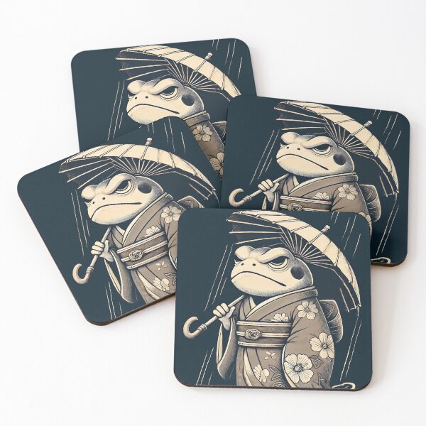 Item preview, Grumpy Japanese Frog in Kimono - Traditional Japan Art Style designed and sold by Victor Shadehorn.