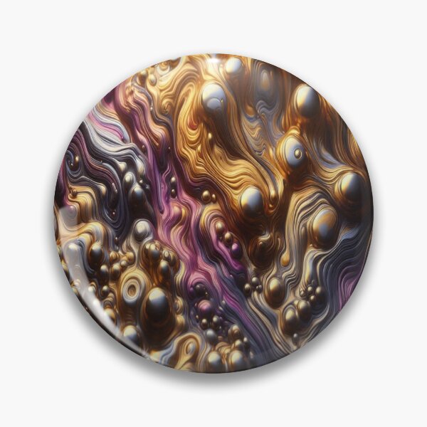 Item preview, abstract of melting liquid with metallic sheen, gold and cherry purple colors designed and sold by KamalaDesign.
