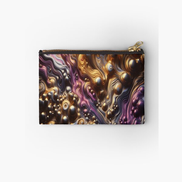 Item preview, abstract of melting liquid with metallic sheen, gold and cherry purple colors designed and sold by KamalaDesign.