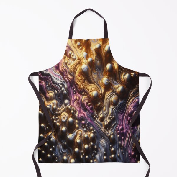 Item preview, abstract of melting liquid with metallic sheen, gold and cherry purple colors designed and sold by KamalaDesign.