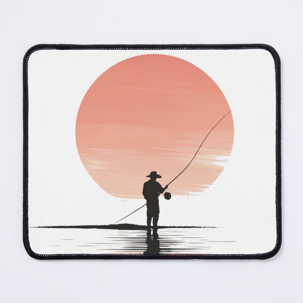 Item preview, A silhouette of a fisherman holding a fishing rod designed and sold by JOTAMIKE.