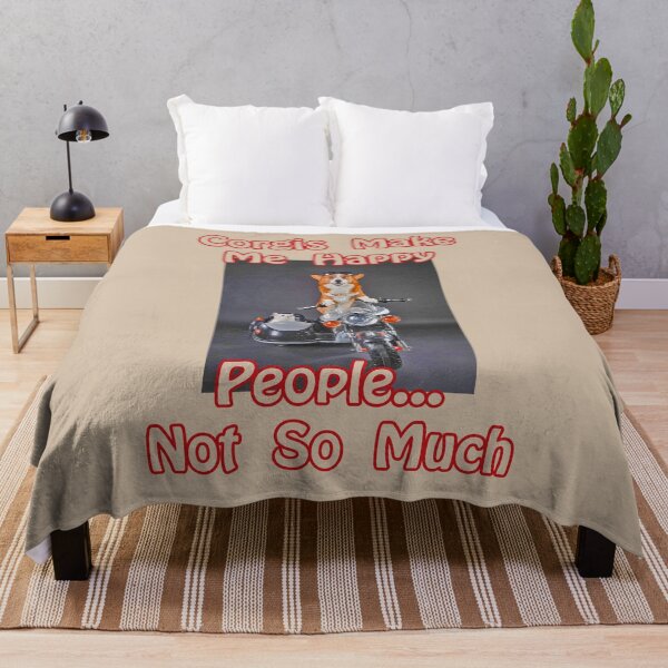 Item preview, Corgis Make Me Happy. Stickers, Mugs, Apparel, T-Shirts, Pillows, Blankets, Posters, Wall Art, & More. Snuggle Up With Your Corgi, Your Coffee Mug, Your Throw Blanket & Pillow. designed and sold by MoreEZUSA-Here.