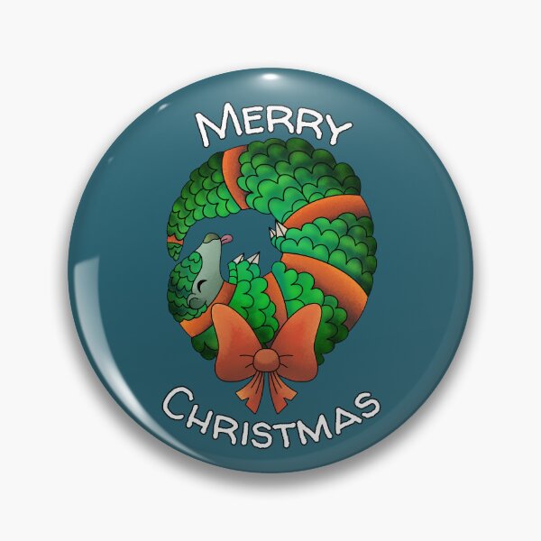 Item preview, Merry Christmas Pangolin - Cute Christmas Wreath designed and sold by Whiskrow.