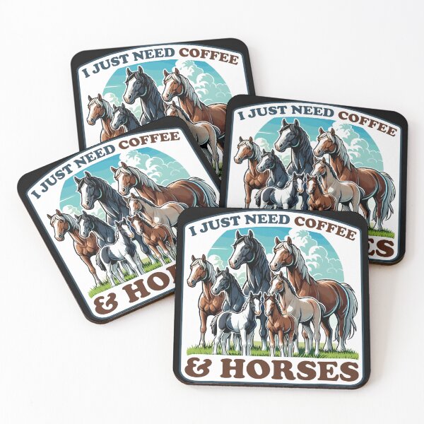 Item preview, I Just Need Coffee and Horses Horse Lover designed and sold by TKsTees.