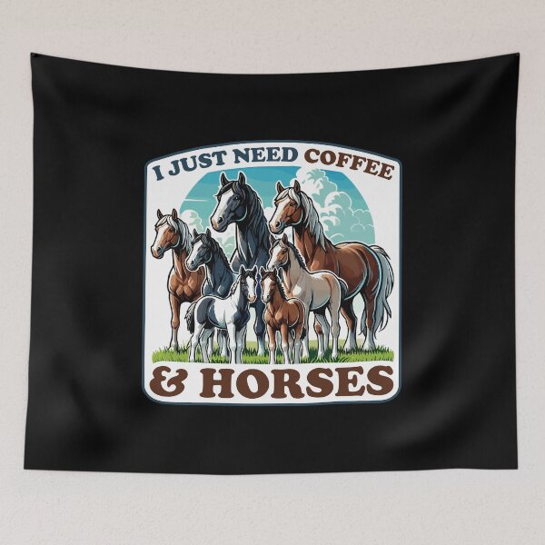Item preview, I Just Need Coffee and Horses Horse Lover designed and sold by TKsTees.