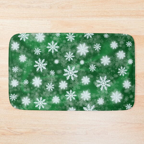 Item preview, White Snowflakes - Green (background) Holiday Magic :) designed and sold by Myriel-Myriel.
