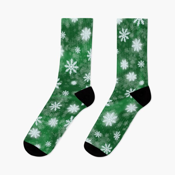 Item preview, White Snowflakes - Green (background) Holiday Magic :) designed and sold by Myriel-Myriel.