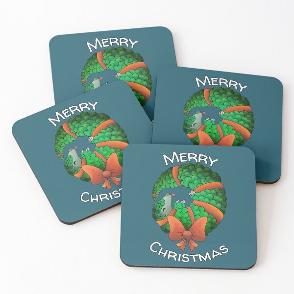 Item preview, Merry Christmas Pangolin - Cute Christmas Wreath designed and sold by Whiskrow.