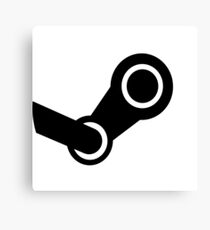 Modern Steam Logo - Black on White - High Fidelity Canvas Print
