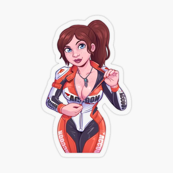 Item preview, Resident Evil Claire Redfield Pin Up Sticker, Motorcycle Jumpsuit designed and sold by EmilieEasie.