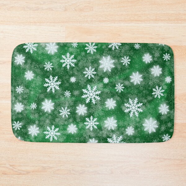 Item preview, White Snowflakes and Sparkles - Green Holiday Magic :) designed and sold by Myriel-Myriel.
