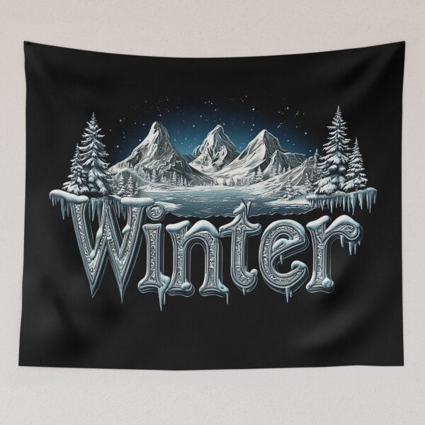 Item preview, A_captivating_3D_render_of_the_word_Winter_illustrate designed and sold by JOTAMIKE.