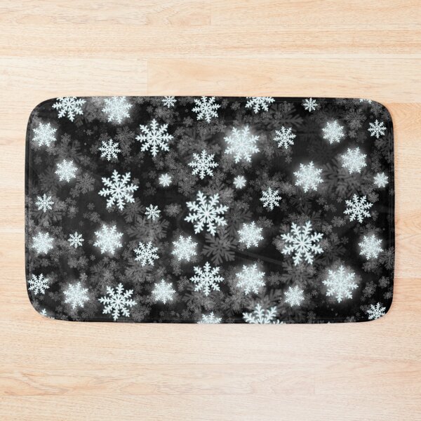 Item preview, White Snowflakes - Black colour (background) Holiday Magic :) designed and sold by Myriel-Myriel.