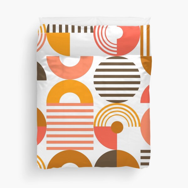 Item preview, Mid-Century Modern Bauhaus Orange, Mustard, And Brown Geometric designed and sold by DEC02.