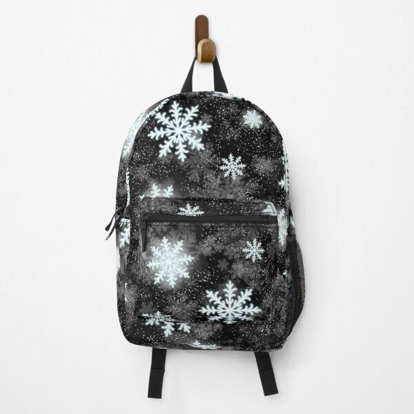 Item preview, White Snowflakes and Sparkles - Black background colour Holiday Magic :) designed and sold by Myriel-Myriel.