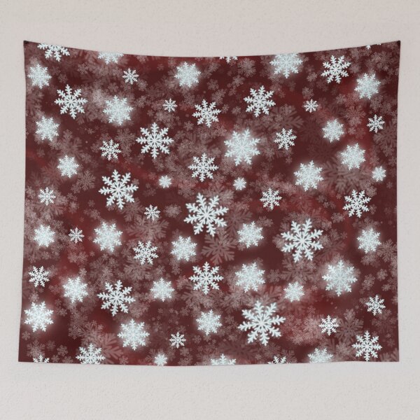 Item preview, White Snowflakes - Red (background) Holiday Magic :) designed and sold by Myriel-Myriel.