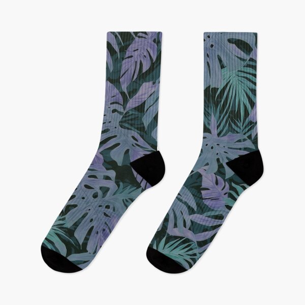Item preview, #F442: Blue Ripped Leaf On Dark, Hawaiian Flower Power designed and sold by FarStarL33.