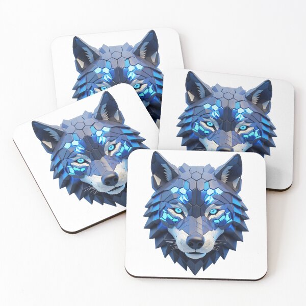 Item preview, Geometric Blue Wolf with Futuristic Elements designed and sold by RebelPaintBrush.