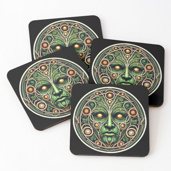 Item preview, Art Nouveau Greenman Print designed and sold by PinUpPizzazz.
