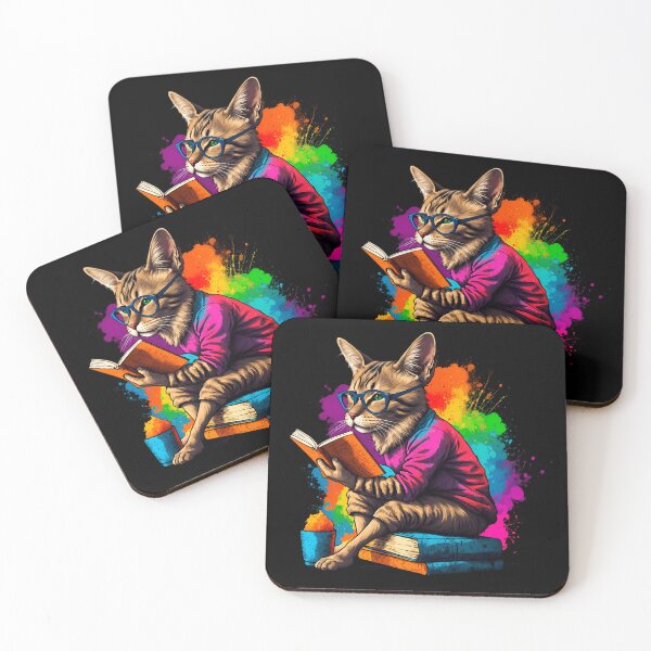 Item preview, Siberian cat reading books designed and sold by Furrifico.