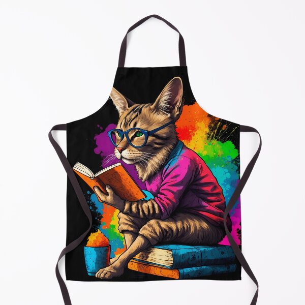 Item preview, Siberian cat reading books designed and sold by Furrifico.