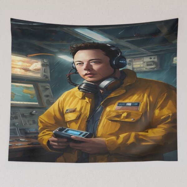 Item preview, Astronauta de Elon Musk con auriculares | Arte inspirado en el espacio designed and sold by PNG PAPER STUDIO.
